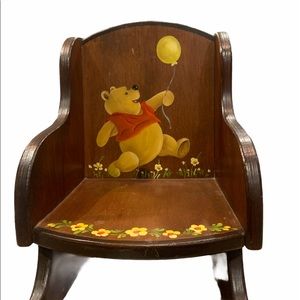Winnie the Pooh wooden rocking chair hand-painted